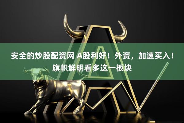 安全的炒股配资网 A股利好！外资，加速买入！旗帜鲜明看多这一板块